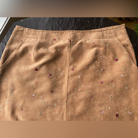 Erik Stewart maxi faux suede skirt vintage look Sz 10 - Picture 3 of 11